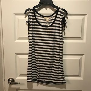 Michael kors black and white stripe tank top NWT